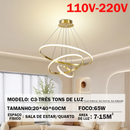 Lustre Escandinavo LED Moderno com 3 Tons de Luz – Design Elegante para Sala de Estar e Jantar