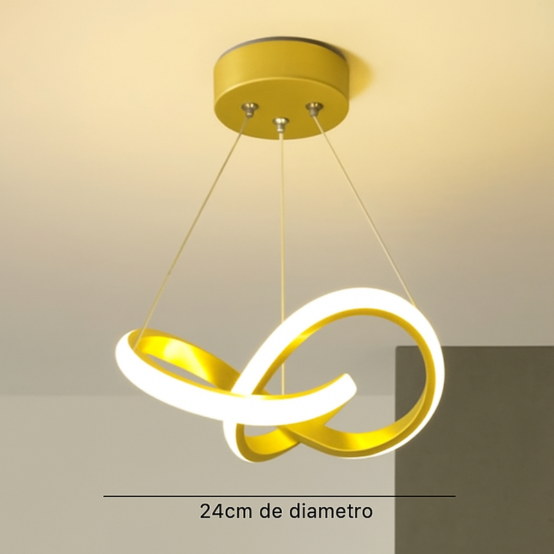 Luminária Pendente LED Moderna com 3 Tons de Luz – Lustre de Teto para Sala, Quarto e Cozinha