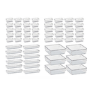 Kit 50 Organizador Multiuso Modular Gavetas Geladeira Acrilico Cristal
