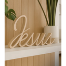 ️️ Escultura Decorativa da Palavra "Jesus" - Fé, Elegância e Design ⛪ ⛪️