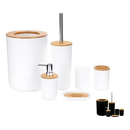 Kits para Banheiro Premium Minimalista| Lixeira, Dispenser, Porta-escova, Copo, + Escova/Saboneteira
